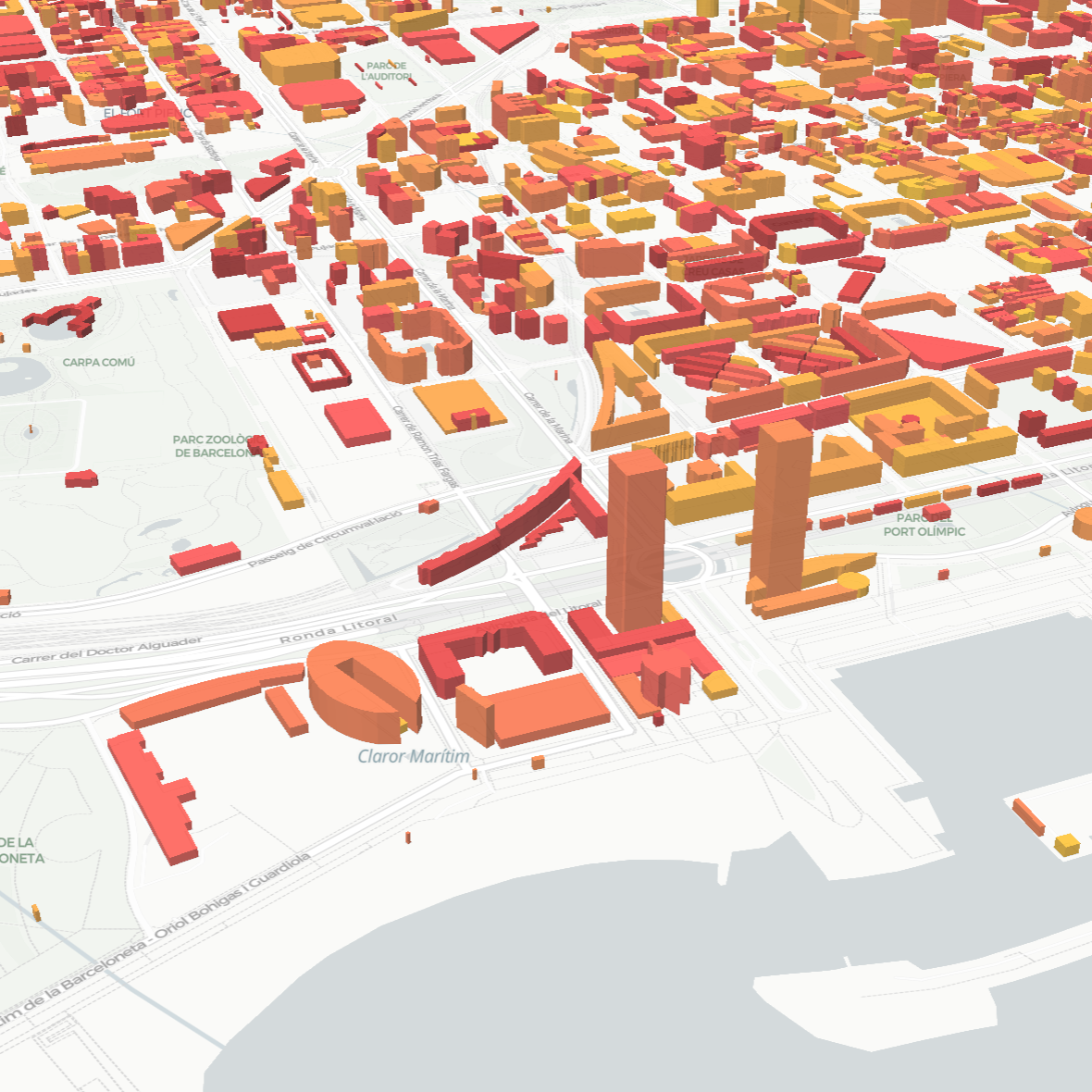 Mapa 3D de demanda tèrmica urbana a Barcelona
